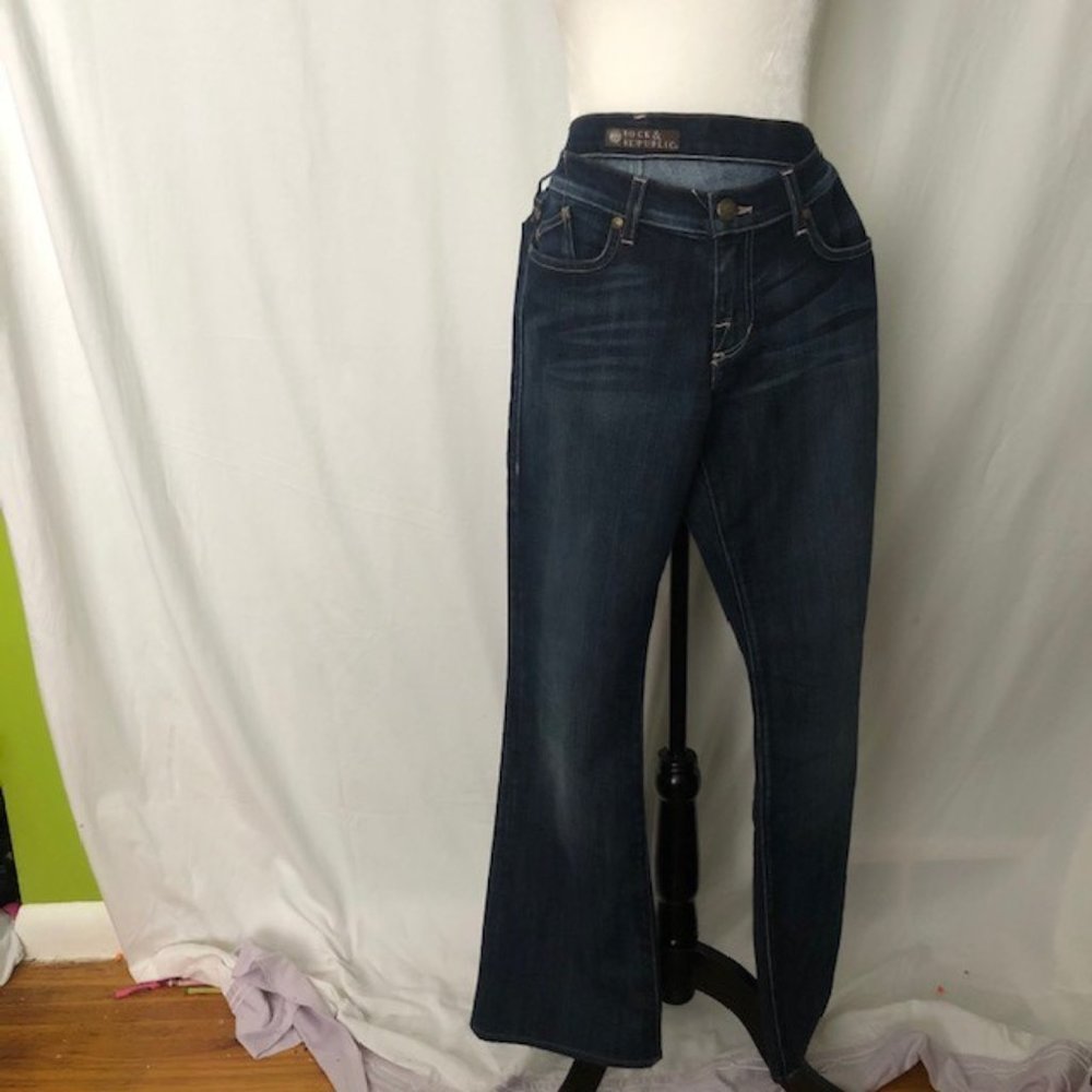 Rock & Republic Flare Leg Jeans Swarovski Crystal